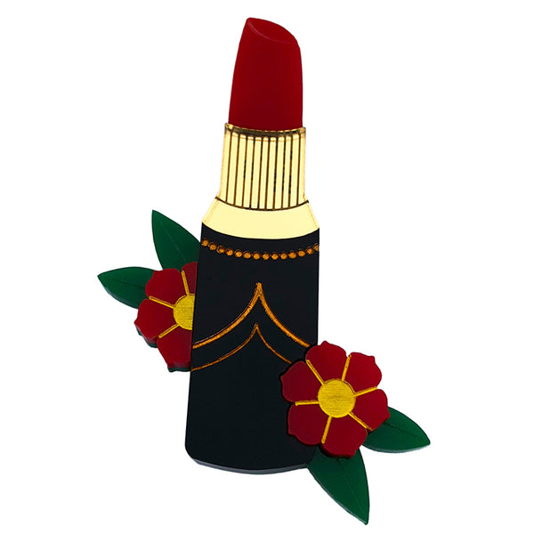 **SECONDS** LULU LIPSTICK ACRYLIC BROOCH