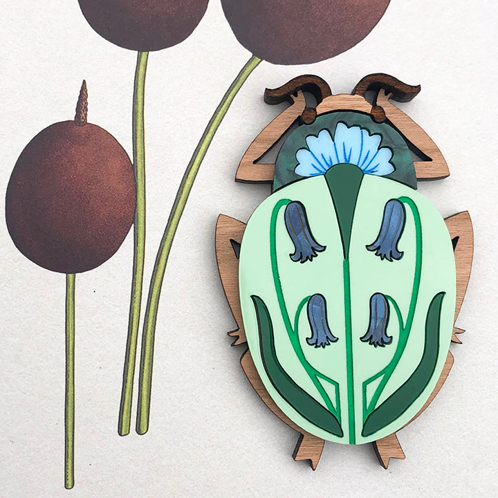 BLUEBELL FOLK BUG BROOCH | Peppy Chapette