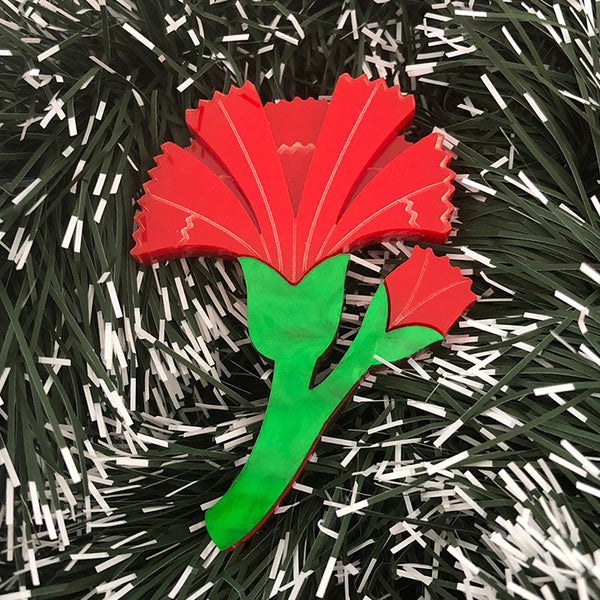 MISS CARNATION ROUGE ACRYLIC BROOCH
