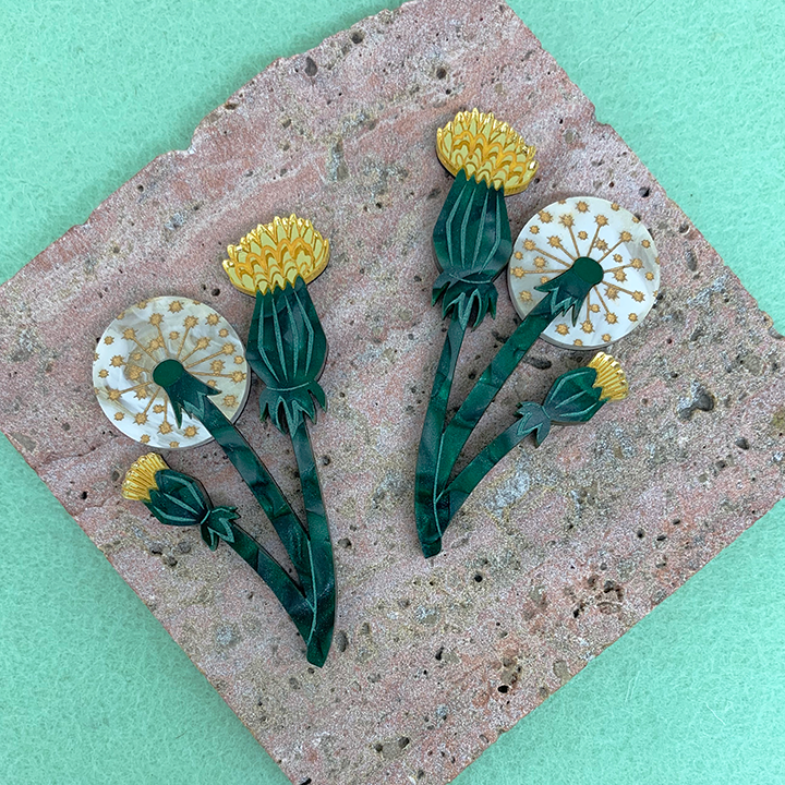 SUNSET DANDELION ACRYLIC EARRINGS