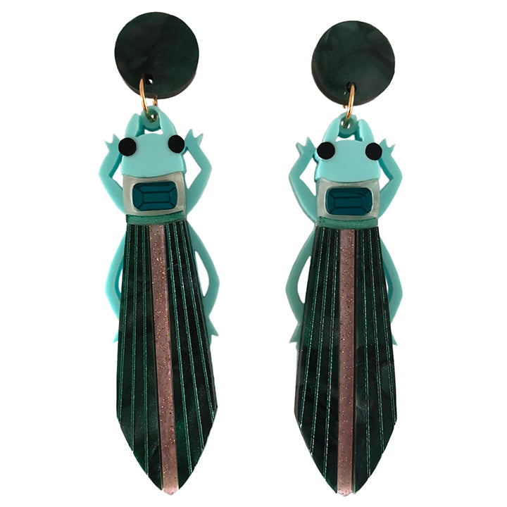 **SECONDS** JADE GLAMOUR BUG ACRYLIC EARRINGS