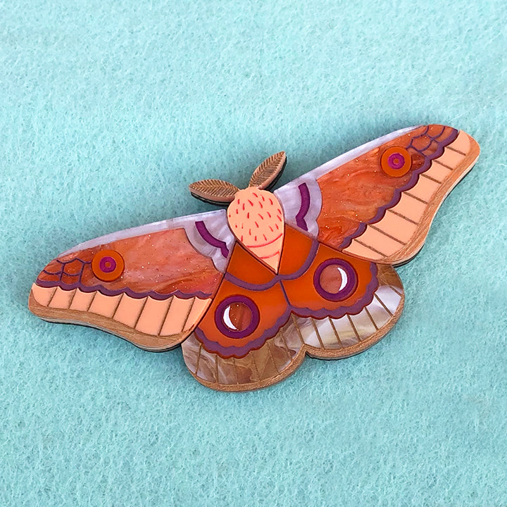 **PRE ORDER** HELENA GUM MOTH ORANGE BROOCH