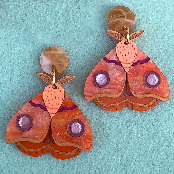 **PRE ORDER** HELENA GUM MOTH ORANGE EARRINGS