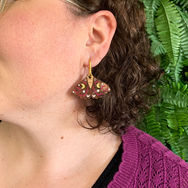 MOONSHINE MOTHS CHOCOLATE ACRYLIC HOOP EARRINGS