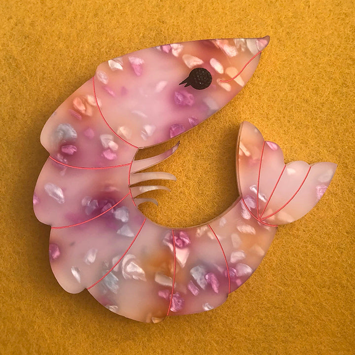 **SECONDS** PERKY PRAWN PAM ACRYLIC BROOCH