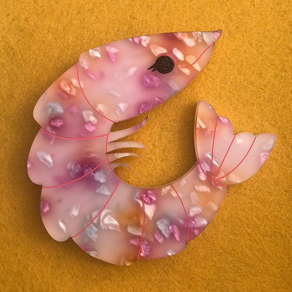 **SECONDS** PERKY PRAWN PAM ACRYLIC BROOCH