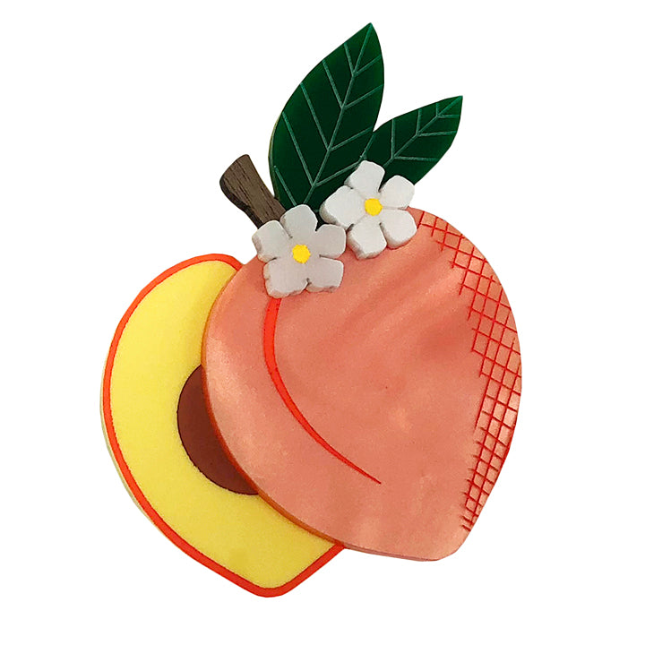 **SECONDS** PEACHY QUEEN BLOSSOM ACRYLIC BROOCH