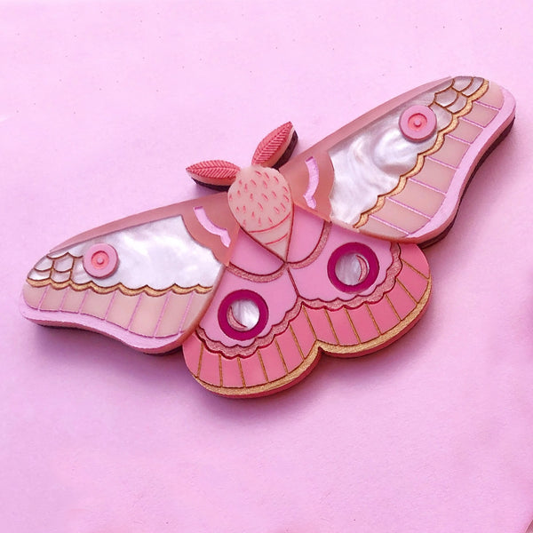 **PRE ORDER** HELENA GUM MOTH PINK BROOCH