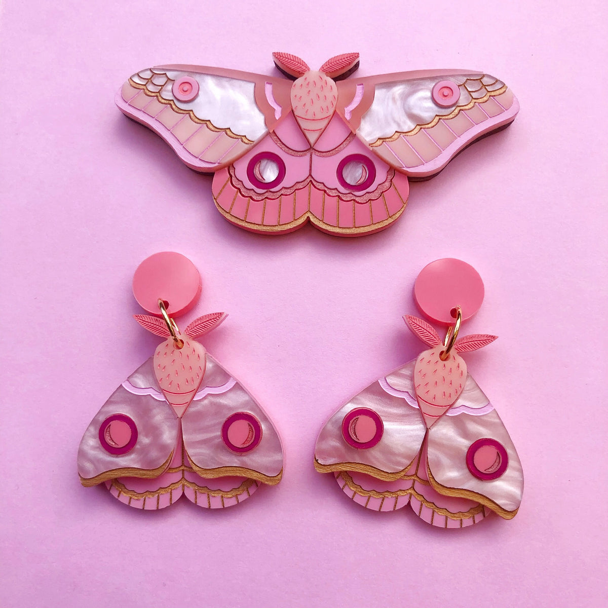 **PRE ORDER** HELENA GUM MOTH PINK EARRINGS