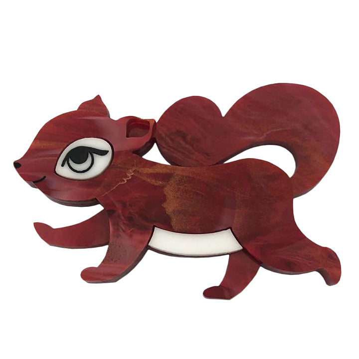 **SECONDS** SQUIRRELING AWAY FAY ACRYLIC BROOCH