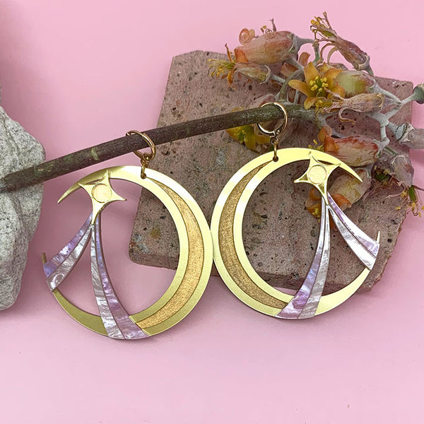 STAR QUEST MEGA MOON ACRYLIC EARRINGS