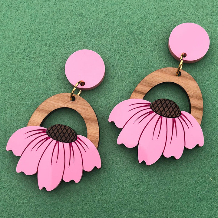 **SECONDS** SUNNY SIDE LIGHT PINK ACRYLIC EARRINGS