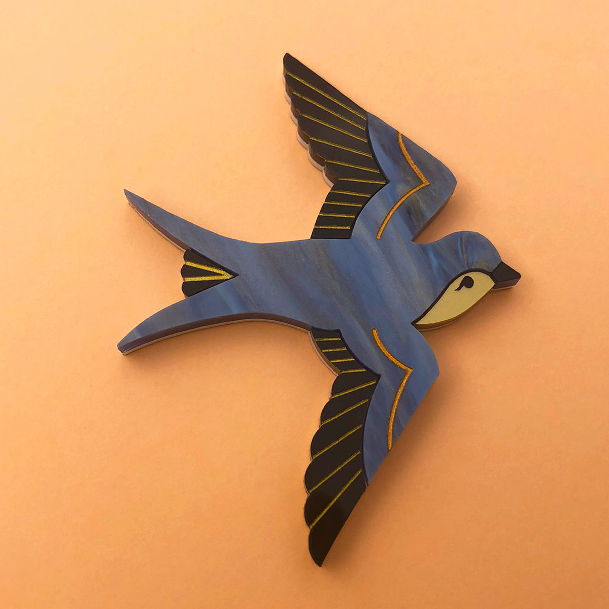 **SECONDS** SWOONING CINDY SWALLOW ACRYLIC BROOCH