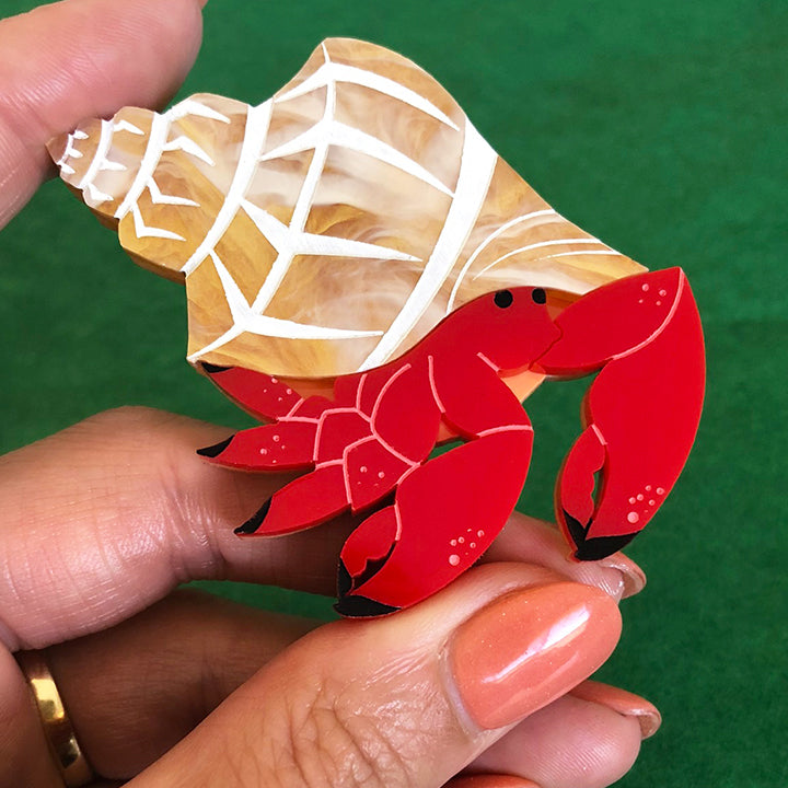 **SECONDS** HERMIT CRAB HERB ACRYLIC BROOCH